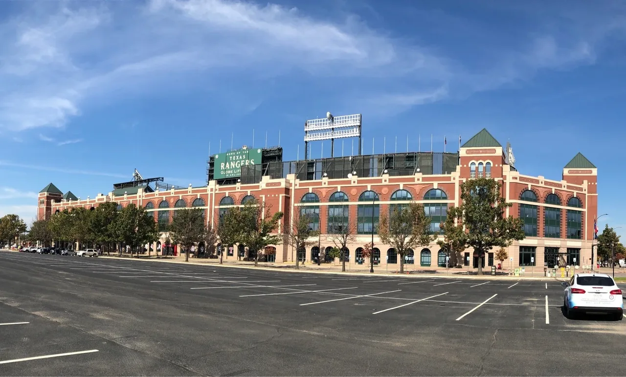 Exterior of the Arlington stadium, from Vertical Alternatives’ archived photography