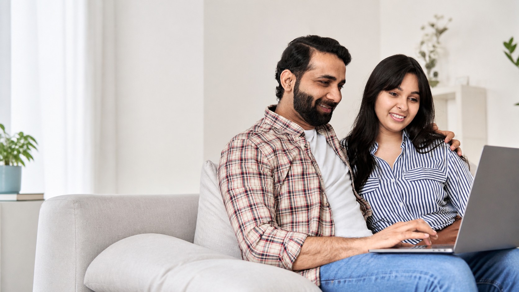 Couple reviewing a financial plan